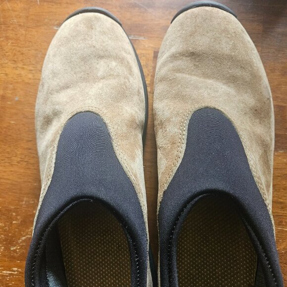 Merrell gore tex slip-on hiking camping suede brown boots booties 10.5 - Picture 1 of 14